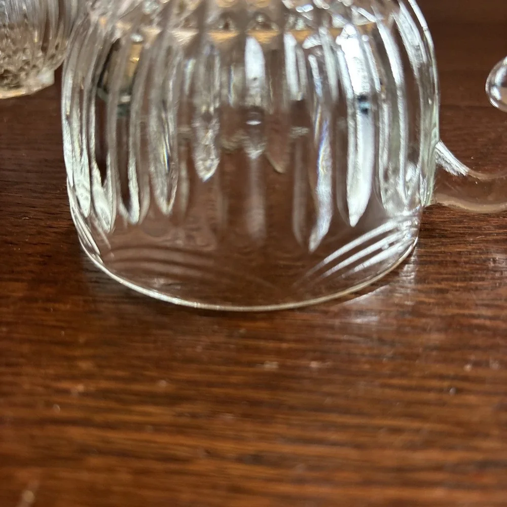 4 Indiana Glass ROYAL Drape Clear Punch Cup Hook Handle Vertical Rib & Swag 7 oz